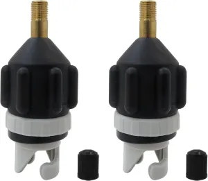 2x Inflatable Boat SUP Pump Adapter, Sturdy SUP Conventional Air Adapter, Quickly Inflation and Strong Sealing SUP Pump Adapter, for Inflatable Boat, Paddleboard and Kayak (Black)