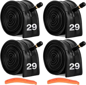 4 Pcs 16/20/24/26/27.5/29 Inch x 1.75-2.125/2.4 Bike Tube with AV 35 Valve Stem, MTB Bicycle Butyl Inner Tube Replacement for Mountain Bikes, 4Packs (Schrader Valve 35mm)