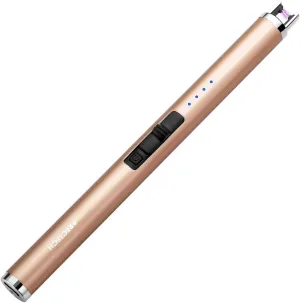 ARECTECH Rechargeable Electric Candle Lighter Arc Plasma Windproof Lighter for Candle Kitchen Birthday Gift for Mom Men Wife with Type-C Cable Champagne Gold
