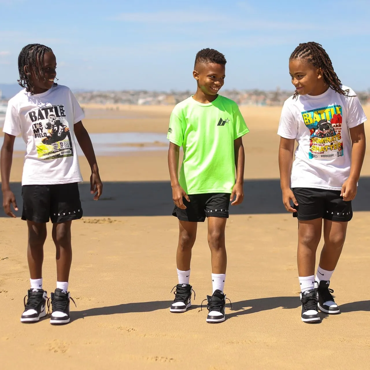Battle Sports Fly 2.0 Kids Athletic Shorts - Lightweight 6?? Inseam Sweat Wicking Drawstring Shorts with Built-in Cell Pocket