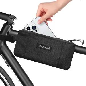 Bike Frame Bag  Water-Resistant Top Tube Bike Bag, Minimalist Bicycle Storage Pouch for Smartphone & Cards, Fits Road & Mountain Bikes