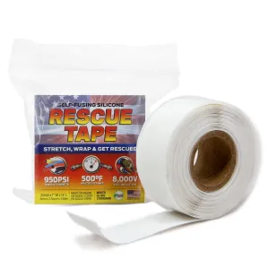 Bond It Rescue Tape, Self-Fusing Silicone for Emergency Plumbing, Pipe & Hose Repair, Electrical Insulation, Waterproof, 950PSI, Made in USA, 1" x 12', White