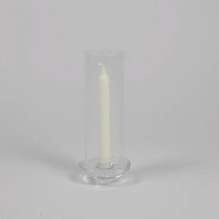 Clear Glass Cylinder Candle Holder Stand