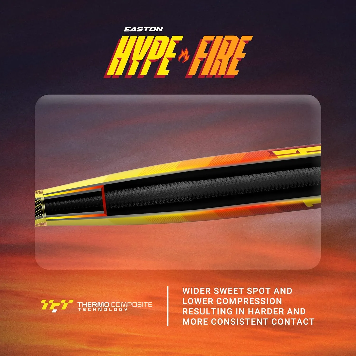 Easton | Hype FIRE Baseball Bat | USSSA | -5/-8/-10 Drop | 2 3/4" Barrel | 2 Pc. Composite