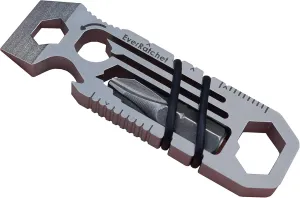 EverRatchet - EDC Bladeless Keychain Multitool  17-in-1 tool with Bottle Opener, Screwdriver, Pry Bar, Wrenches & Ratchet (Titanium)