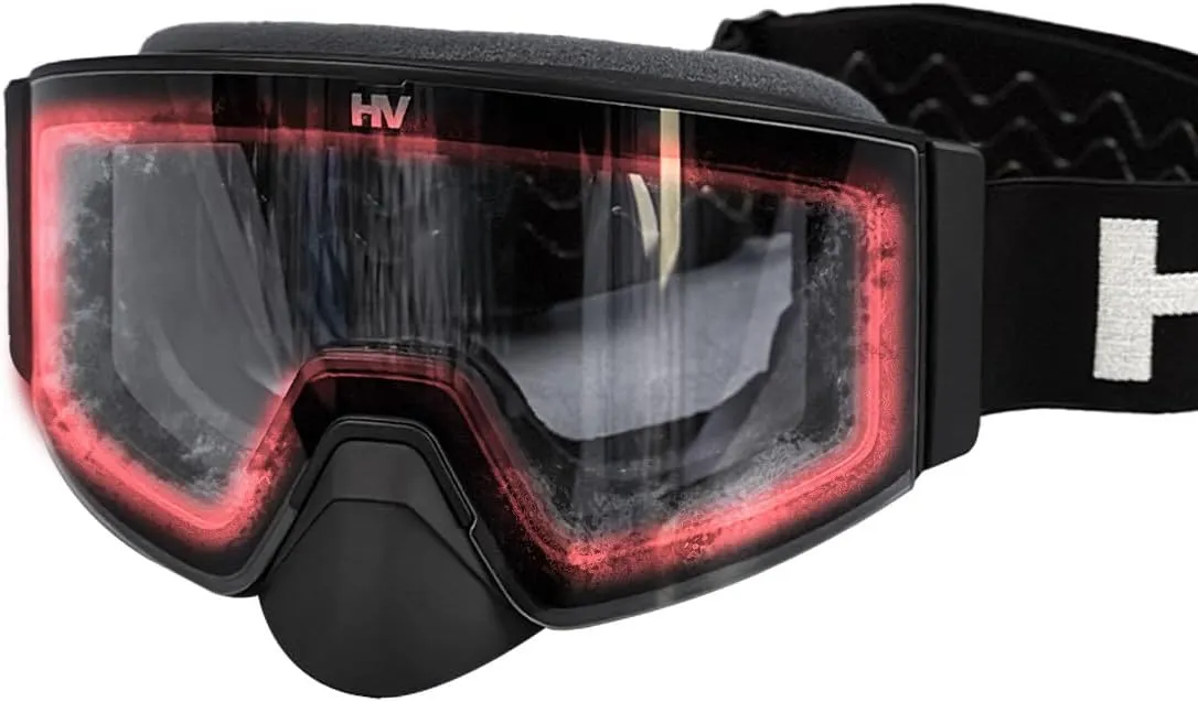 HeatWave Heated Snow Goggles Electric Battery for Winter Activities Snowmobile Ski Snowboarding Anti Fog Dual Lens