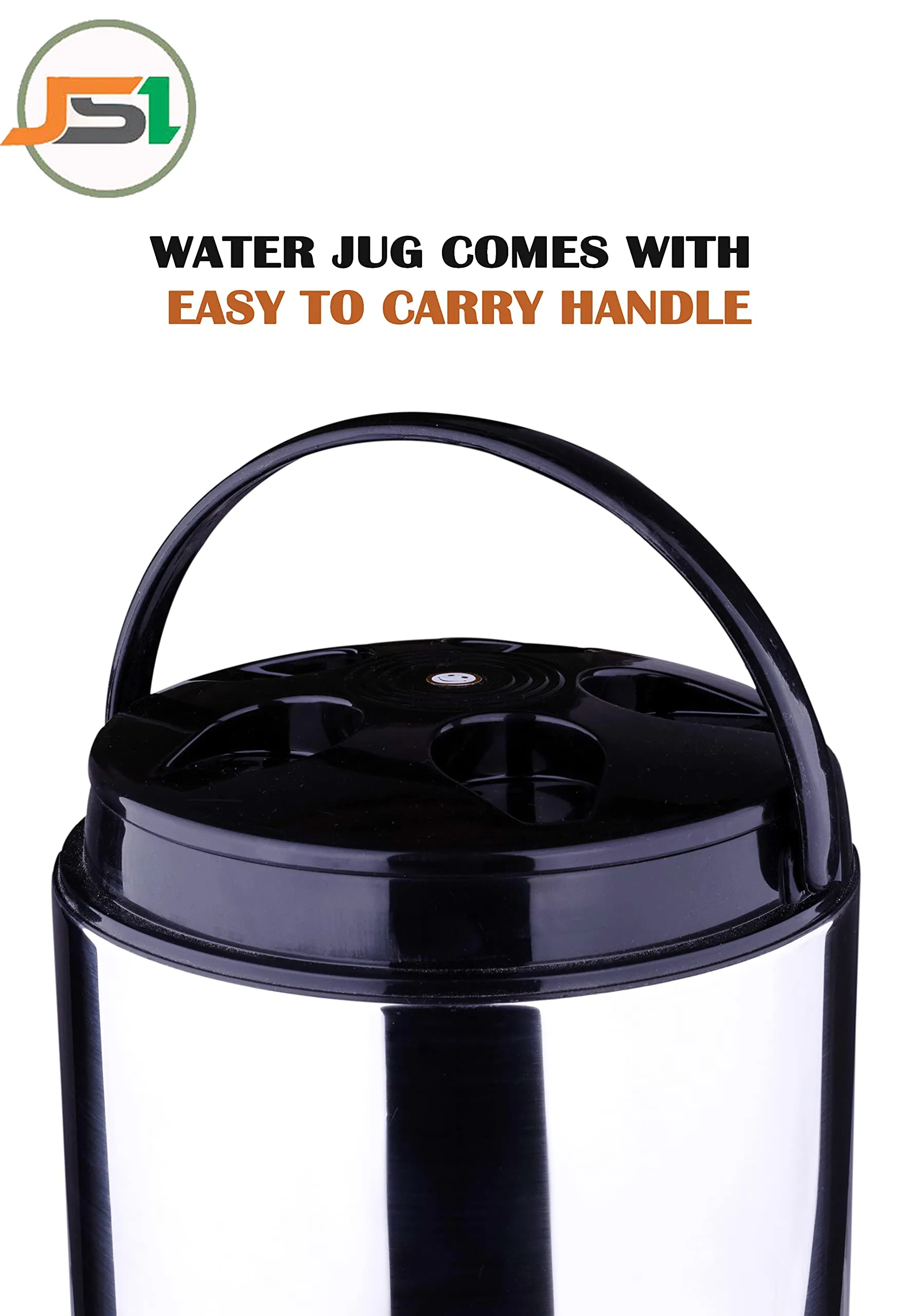 JSI Stainless Steel Water Jug/Pitcher/Jug with PU Insulated Body I Big Size 5 Liters I Hot and Cold Up to 4-6 Hours I Water Cooler/Dispenser for Home Kitchen Office Travelling