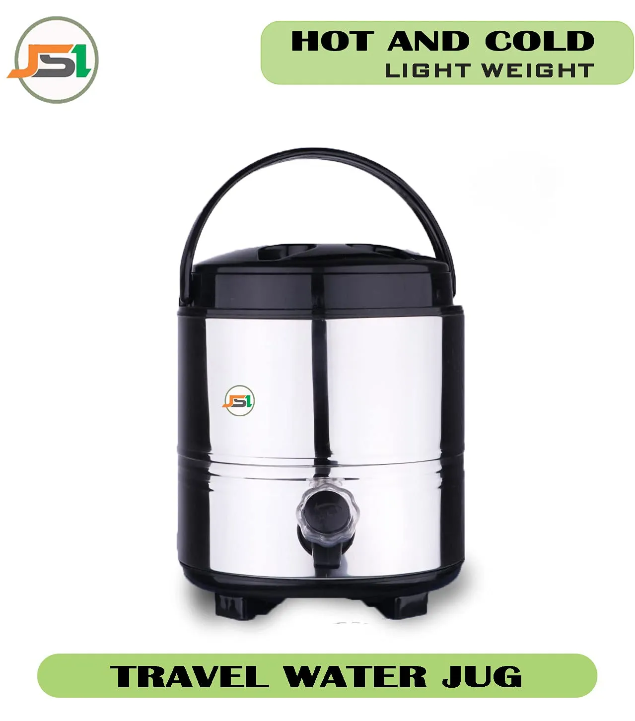 JSI Stainless Steel Water Jug/Pitcher/Jug with PU Insulated Body I Big Size 5 Liters I Hot and Cold Up to 4-6 Hours I Water Cooler/Dispenser for Home Kitchen Office Travelling