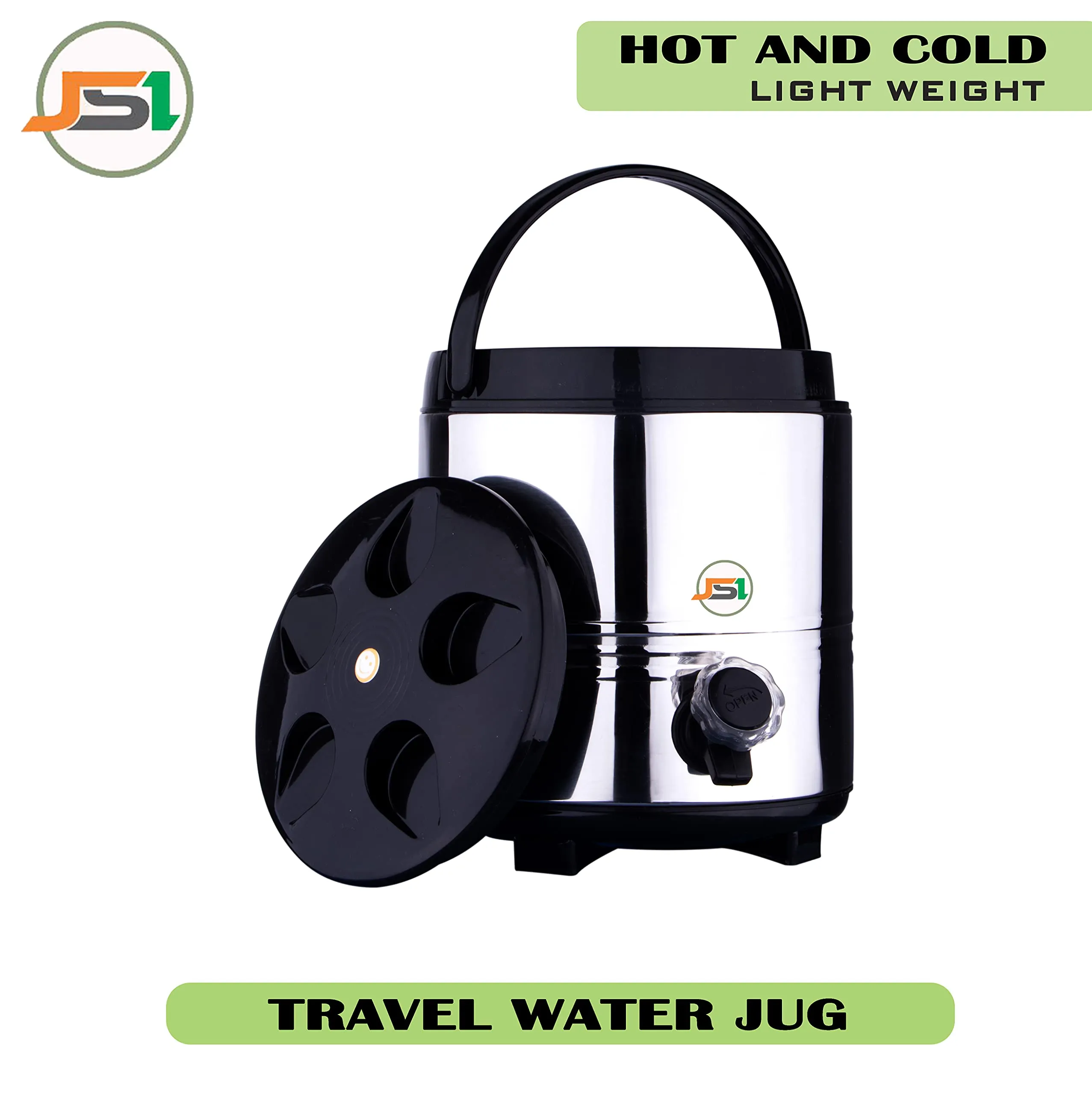 JSI Stainless Steel Water Jug/Pitcher/Jug with PU Insulated Body I Big Size 5 Liters I Hot and Cold Up to 4-6 Hours I Water Cooler/Dispenser for Home Kitchen Office Travelling