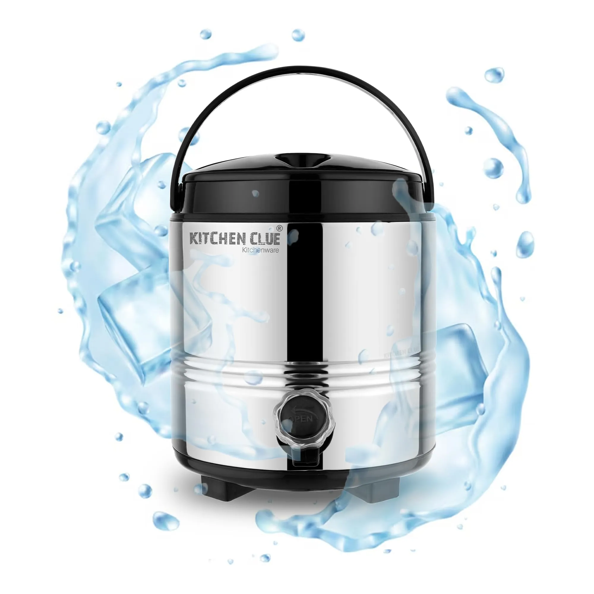 Kitchen Clue Hot Tea/Coffee Flask for Kitchen I 5 Liters of Insulated HOT & Cold Water Dispenser with Handle I Airtight & Spill-Proof Lid I PUF Insulated Keeps Deverages Hot & Cold for Longer Time
