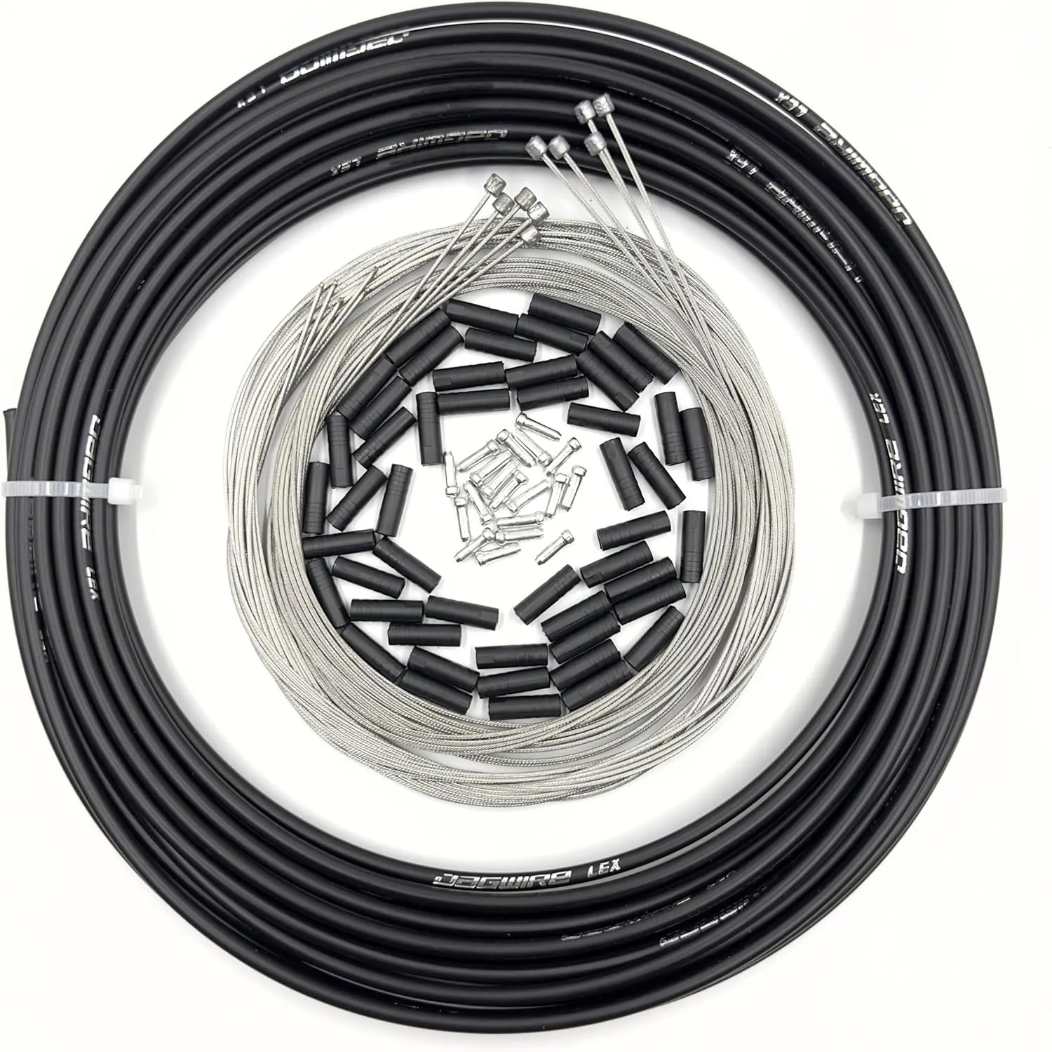 Lined Bicycle Bike Derailleur/Shift Cable Housing, 4mm x 50ft, Including 50 PCS Cable End Caps Kit, The Most Trusted DIY Set for SRAM/Shimano Mountain Bike Road Bike (50ft 10 Inner Wires)