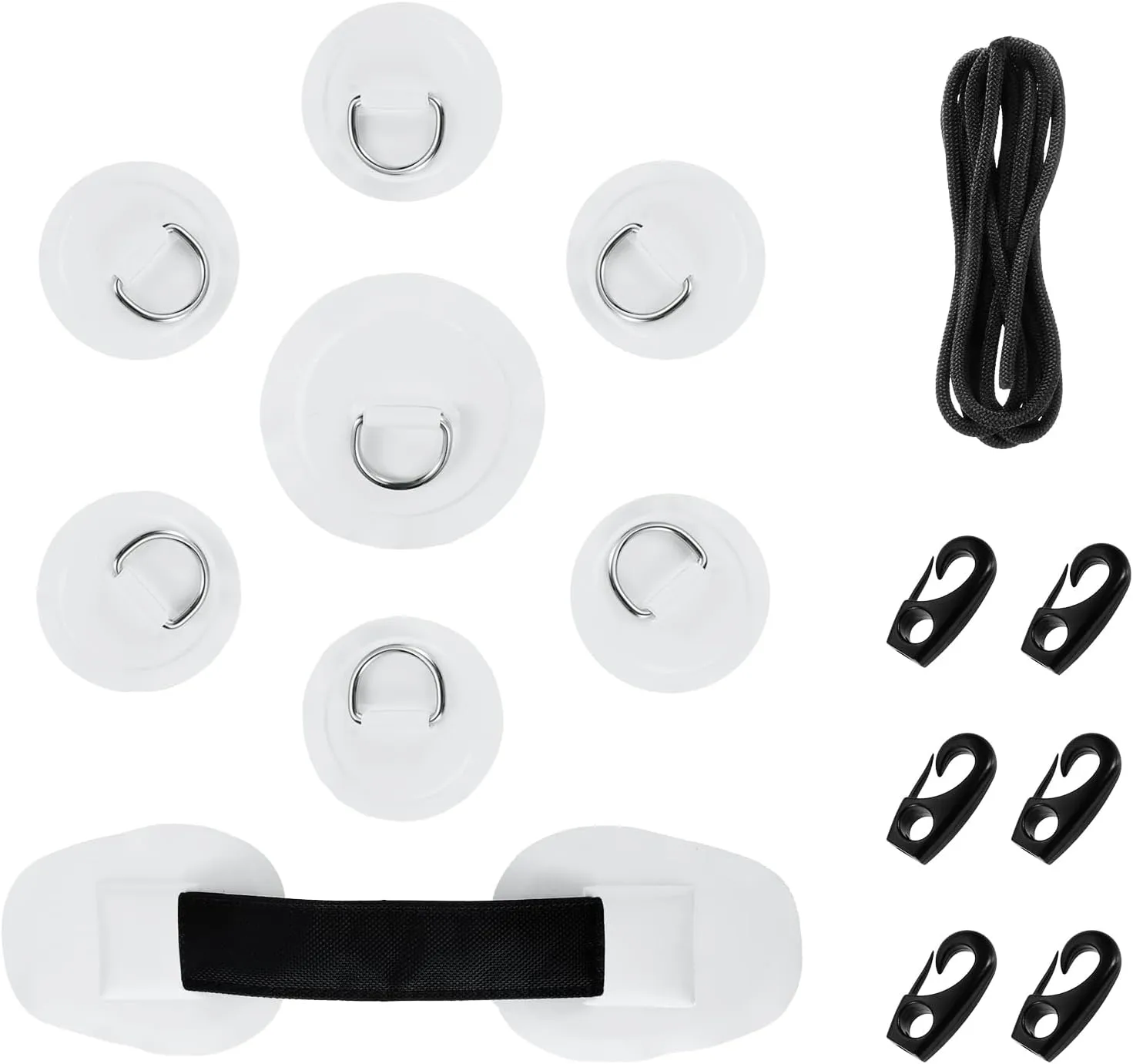 Mgoodoo 8 Pcs D-Ring PVC Patch, 20FT Elastic Bungee Shock Cord and 6 Hooks