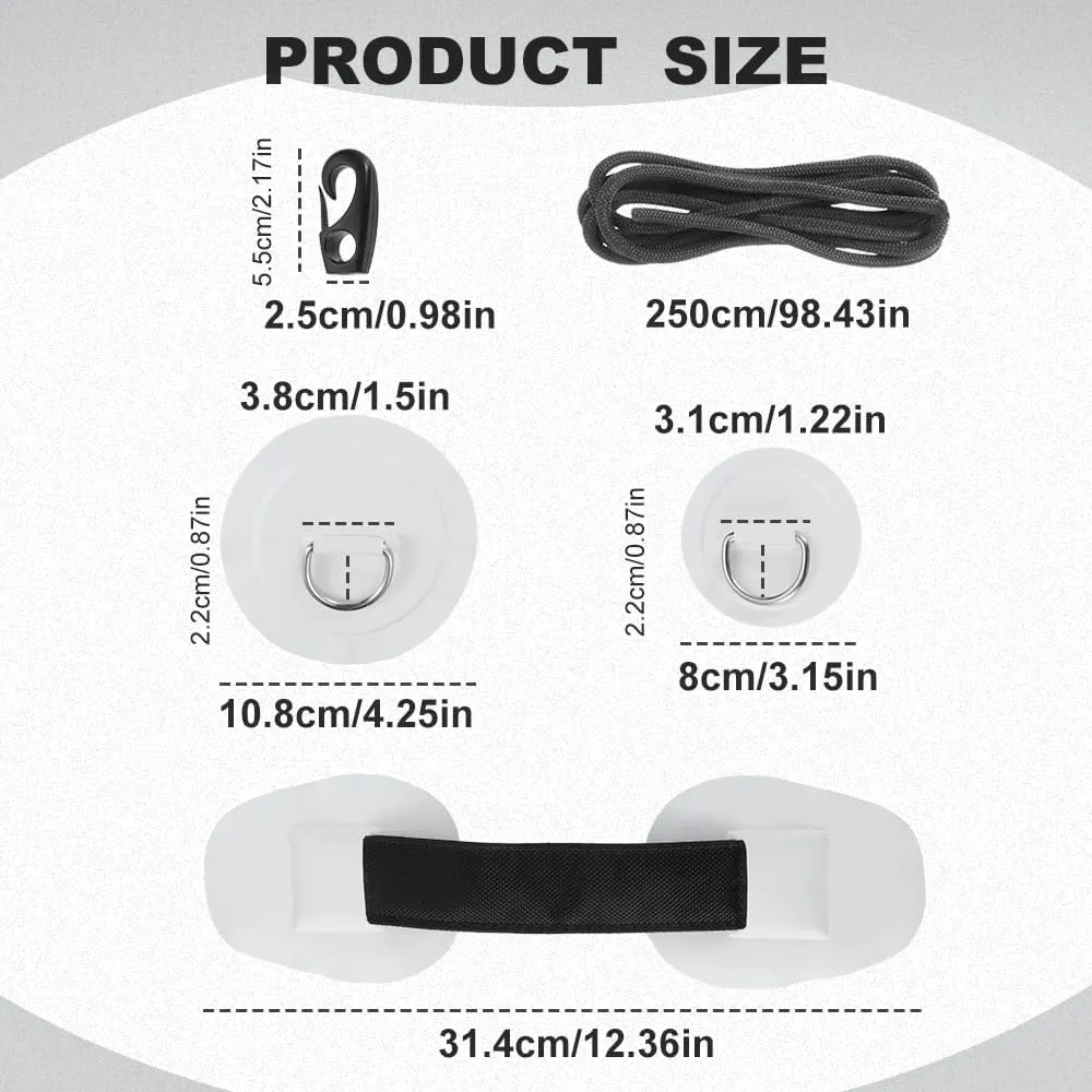 Mgoodoo 8 Pcs D-Ring PVC Patch, 20FT Elastic Bungee Shock Cord and 6 Hooks