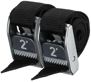 NRS 1" Heavy Duty Tie Down Strap | 2 Pack Stealth Black 2ft | Cargo Roof Rack Strap for Vehicle, Trailer, Kayak, Moving | 500 lbs. Working Load | 1,500 lbs Breaking Strength