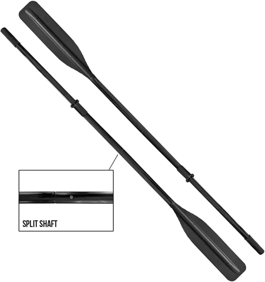 Oceansouth Flat Blade Boat Oars with Oar Sleeves 2 Pieces Detachable (1 Pair)