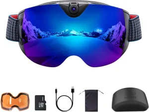 OhO 4K Smart Ski Goggles, WiFi Camera Snowboard Goggles with UV Protection, Anti Fog Men/Women