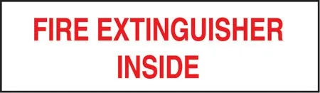 "Fire Extinguisher Inside" Decal