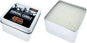SE 4 Wicks Survival Candle in Tin Box, 48 Total Hours/12 Hours Per Wick Top Layer Soy Wax, Great Light Source Gear for Survival, Camping, Blackout & Peace of Mind