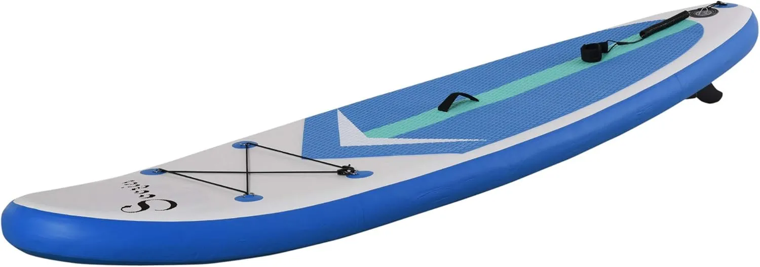Soozier Inflatable Stand Up Paddle Board Ultra-Light Yoga SUP with Non-Slip Deck Pad, Premium Accessories, Waterproof Bag, Safety Leash and Hand Pump for Surfing, Touring and Fishing
