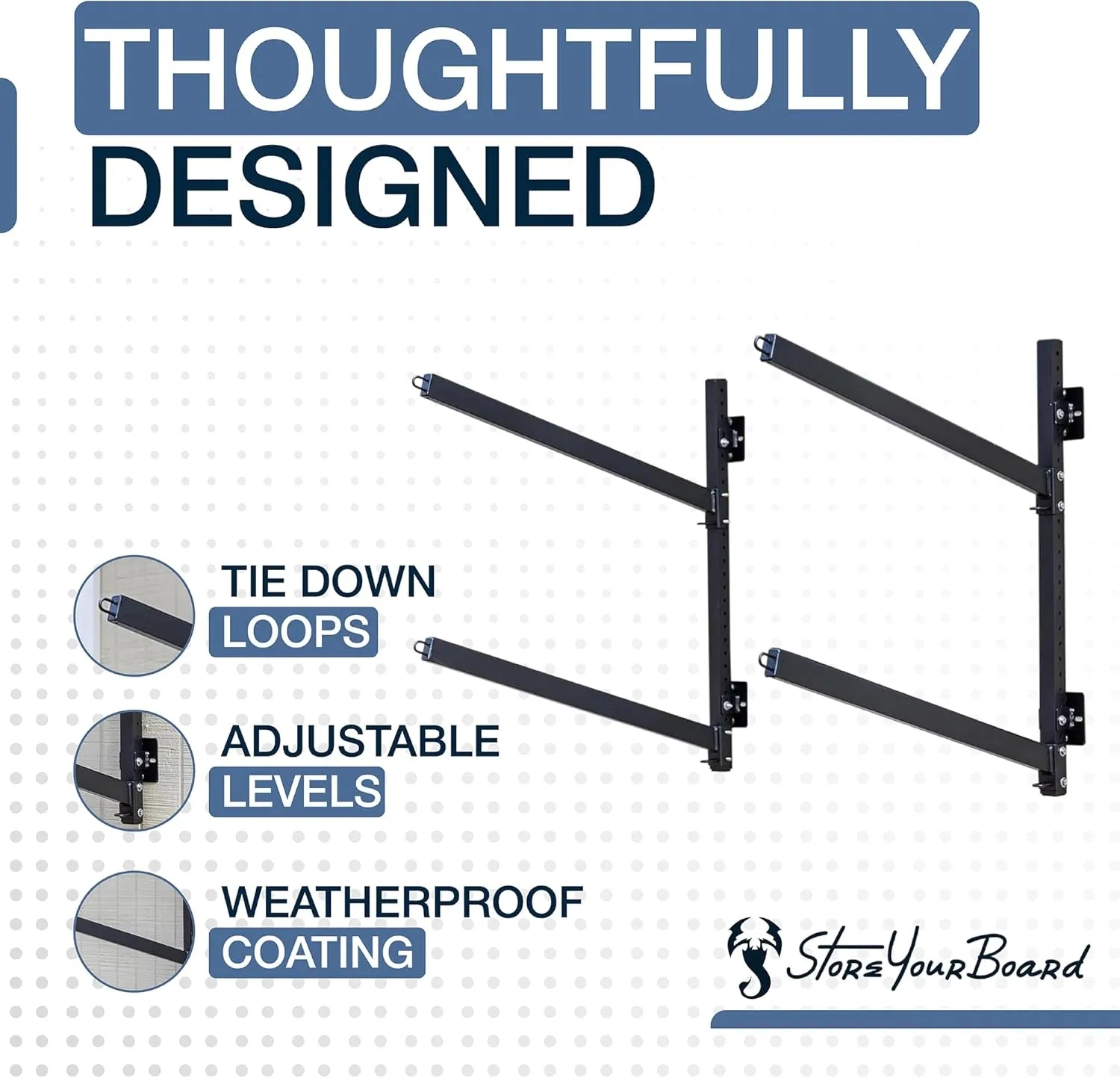StoreYourBoard G-SUP Wall Mounted Standup Paddleboard Storage Rack, Adjustable Levels, Stand-up Paddle Board Holder