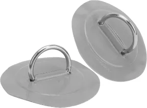 SUNGOOYUE Kayak Pad Patch, 2Pcs Inflatable Boat Kayak Pad Patch with DRing PVC Marine Stainless Steel Fixed Buckle(Grey)